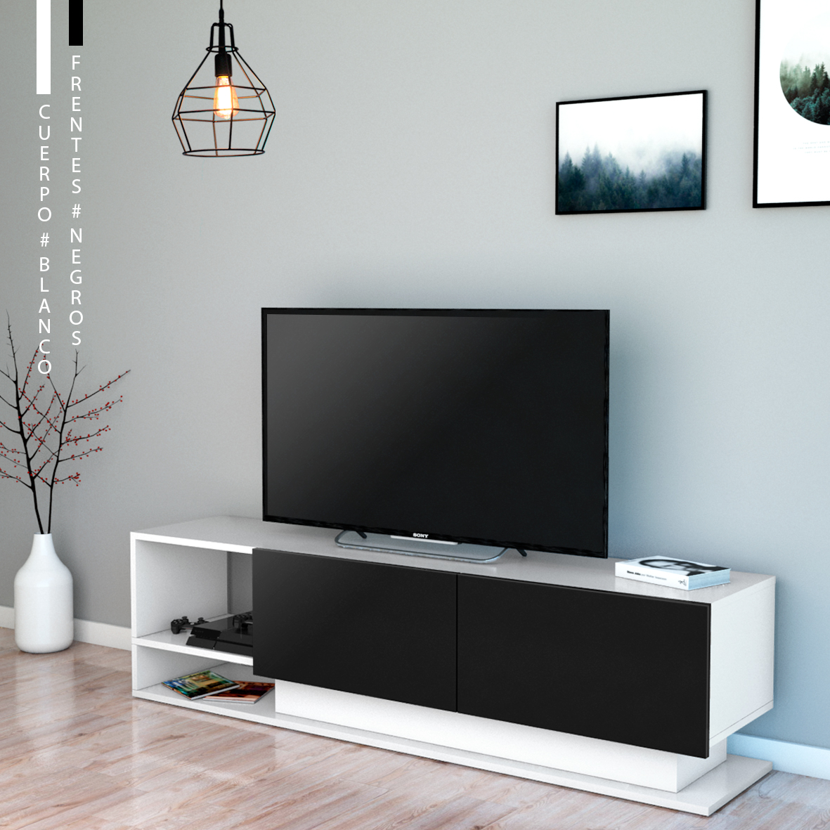 rack – muebles para tv con cajones- moderno minimalista – «CALO» – 150 X 50  X 35 – Muebles Juligon